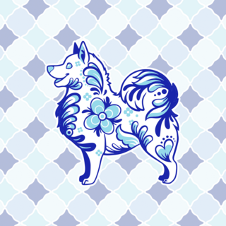 Porcelain German Spitz Enamel Pin