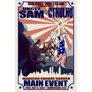 Cthulhu vs Uncle Sam #1 -Wrestling Poster variant cover