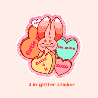 3 in glitter sticker