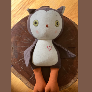 Rose the Owl in Handcrafted Linen