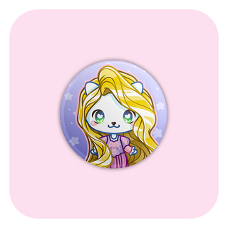 Nya Nya Neko Rapunzel Badge Button
