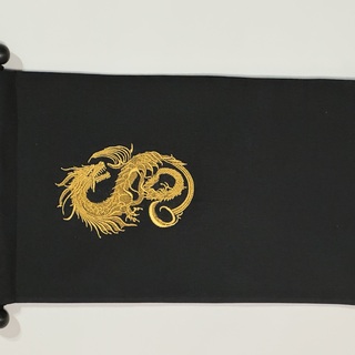 Golden Dragon on Black Pin Banner