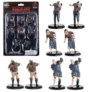 Monster Zombies Hand Painted Mini Figures Set of 8