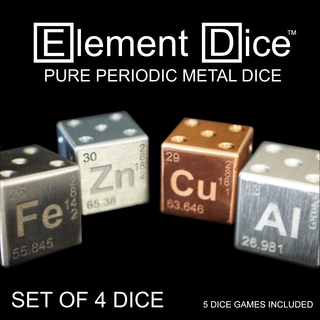 Element Dice 1: Copper,  Zinc, Iron, Aluminum (Set of 4)