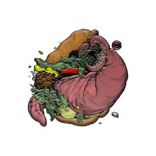 Worm Burger Sticker