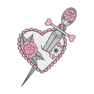 Dagger & Heart Pin - Demigirl