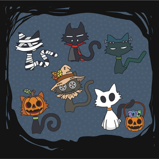 Monster & Spooky Miaw Pins