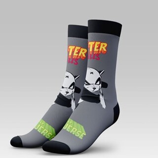 Grey 'Peter Kills the Metaverse' Socks