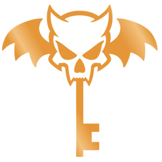 Underworld Skull Key 2" pin- Gold