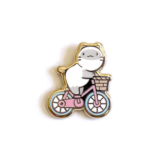 Cycling Kitty Mini Enamel Pin