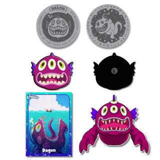 Dagon Lover Collector's Bundle (Coin, Pin, Metal Card & Magnet)
