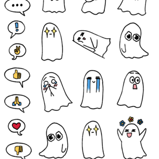 Ghost Emotes Sticker Sheet