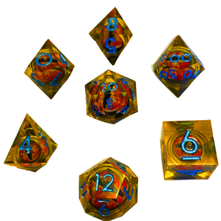 Orange/Blue Floating-Eye Dice Set