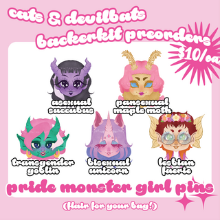 Pride Monster Girls - 1.5" Acrylic Pins