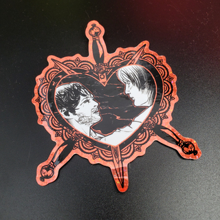 Hannibal 'Three of Swords' red glitter sticker