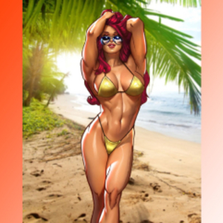 Scarlet Steel Swimsuit Print