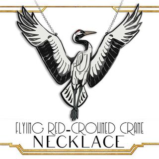Flying Red-Crowned Crane Pendant