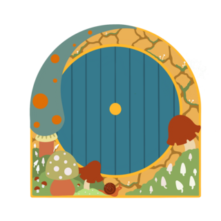 Mushroom Blue Door Enamel Pin