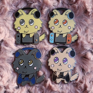 Gaming cat pins 4pcs