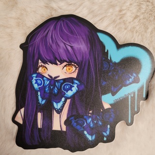 Blue Moth Girl 4" Matte Sticker