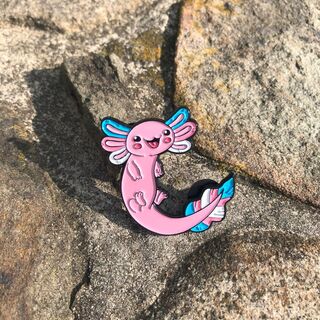 "Trans Axolotl" Enamel Pin**