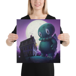 Sweet Dreams Cthulhu Square Canvas Print [16 x 16 in.]