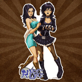 Janelle & Circe 2.3x4" Die Cut Sticker