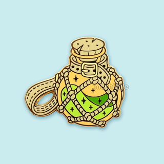 Bottle of Mermaid Tears Pin (Orange & Green)