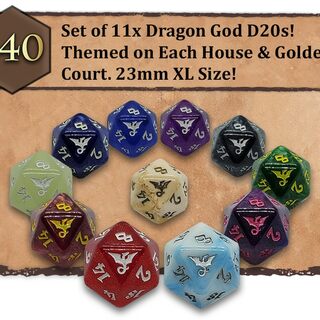 Set of 11 Dragon God D20's