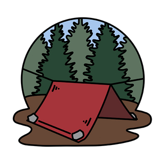 Red Tent Enamel Pin