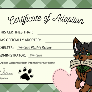 Blank Adoption Certificate (Wallet Sized - 3.5”x2.7”)