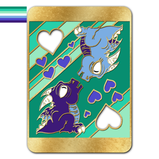 Pride Derpy Dragon Pin - Gay