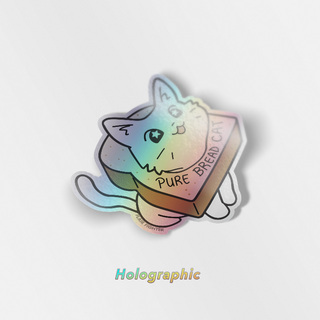 Holographic Vinyl Stickers Pure Bread Cat (Munchkin Cat)