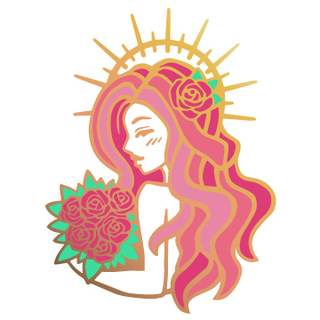 Persephone White/Gold Pin (*leftovers/low stock*)