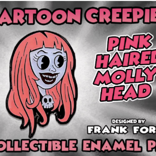 Cartoon Creepies Pink Haired Molly Head 1.5" Soft Enamel pin