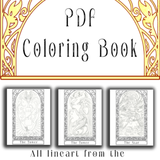 Draco Nouveau Tarot Digital Coloring Book