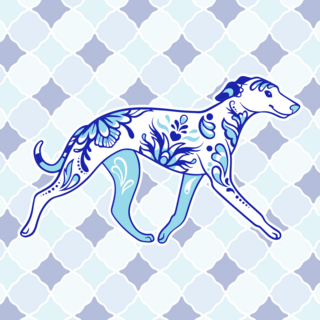 Porcelain Whippet Enamel Pin