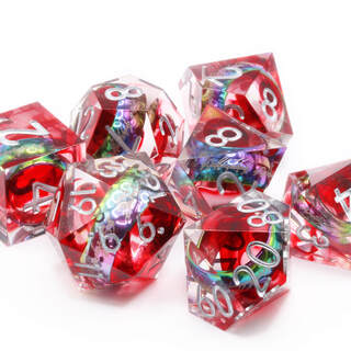 Magic Ring Dice Set (Rainbow With Red)