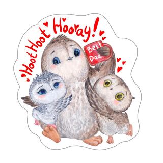 HOOT HOOT HOORAY! Dada Sticker