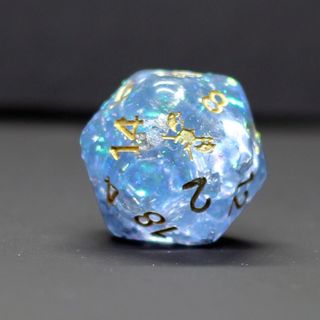 Snowmaiden's Kiss Dice Set - Light Blue with Gold Numbering