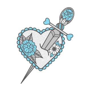 Dagger & Heart Pin - Demiboy