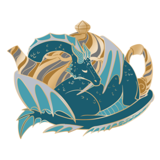 Western Dragon Teapot Enamel Pin