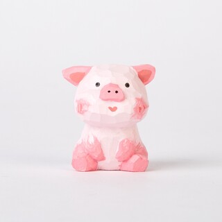 Pipi Carved Wooden Blushy Little Pig Full of Love