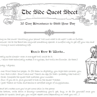 Side Quest Adventure Sheet