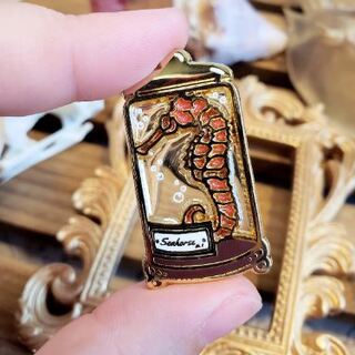 Diaphanized Seahorse Pin