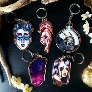 Iridescent Occult Style Keychains