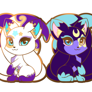 Kitsune Sisters Enamel Pin