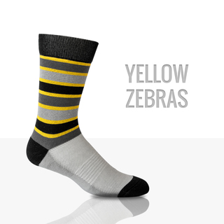 Athletic Dress Socks Yellow Zebras