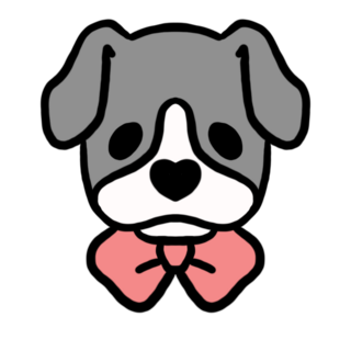 Grey pitty with pink bow