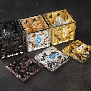 Preorder Demon Crest Dice! A metal polyhedral dice set for